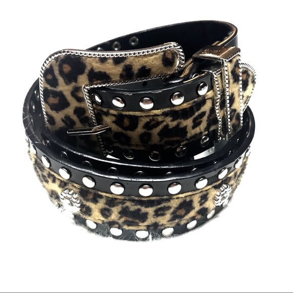 Faux Fur Leopard Print Belt